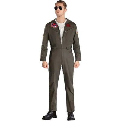 Maskworld - Top Gun Pilot Overall - Olivgrün - Kostüm Maskworld - Top Gun Pilot Overall - Olivgrün - Kostüm