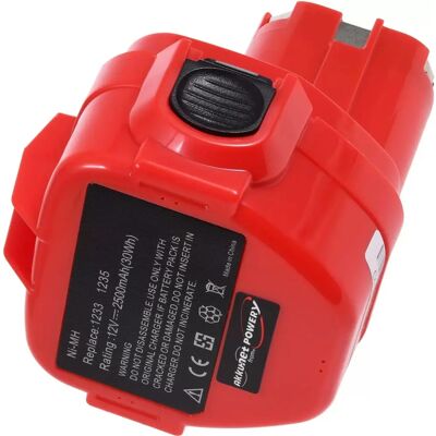 Powery Makita 1220/1222 Akku - 12V 2500mAh NiMH Powery Makita 1220/1222 Akku - 12V 2500mAh NiMH