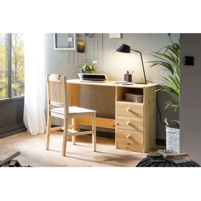 Home Affaire Chur Schreibtisch - Natur Holz, 3 Schubladen, 1 Offenes Fach Home Affaire Chur Schreibtisch - Natur Holz, 3 Schubladen, 1 Offenes Fach