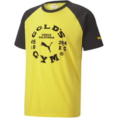 Puma x Gold's Gym Sportliches Raglan T-Shirt - Gelb/Schwarz Puma x Gold's Gym Sportliches Raglan T-Shirt - Gelb/Schwarz