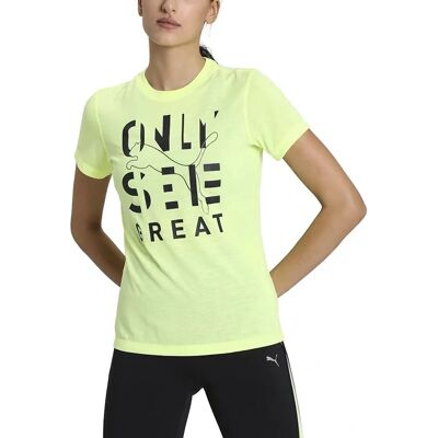 Dam löpar T-shirt PUMA Performance Slogan Grön XS Dam löpar T-shirt PUMA Performance Slogan Grön XS