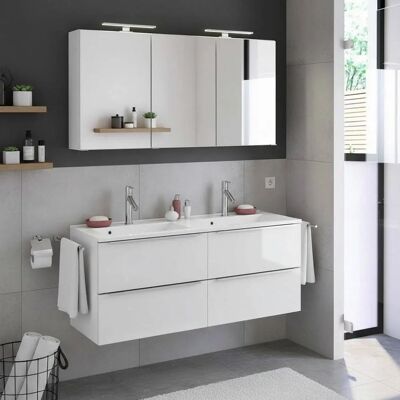 Pharao24 - Doppelwaschplatz LED - Weiß Pharao24 - Doppelwaschplatz LED - Weiß