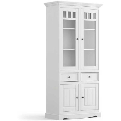 Pharao24.de - Weißer Esszimmer Vitrinenschrank - Kiefer Massivholz - 4-türig - display cabinet Pharao24.de - Weißer Esszimmer Vitrinenschrank - Kiefer Massivholz - 4-türig - display cabinet