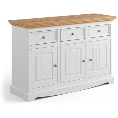 Pharao24.de - Kiefer Massivholzkommode 130 cm breit - White & Pine - Dresser Pharao24.de - Kiefer Massivholzkommode 130 cm breit - White & Pine - Dresser