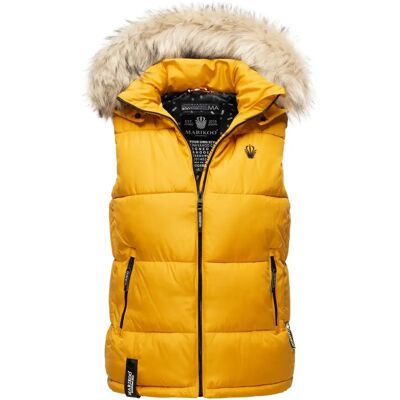 Marikoo Eisflöckchen Gele Damen Gewatteerde Bodywarmer - Weste Marikoo Eisflöckchen Gele Damen Gewatteerde Bodywarmer - Weste