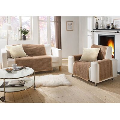 Erwin Müller Jacquard Sessel- und Sofaschoner-Set - Braun-Beige - 50x200 cm Erwin Müller Jacquard Sessel- und Sofaschoner-Set - Braun-Beige - 50x200 cm