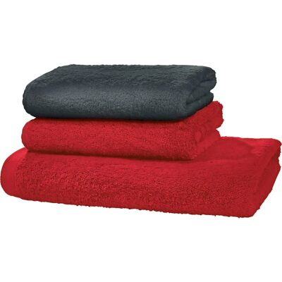Erwin Müller - Heidenheim 3-teilig - rot - grau - Towel set Erwin Müller - Heidenheim 3-teilig - rot - grau - Towel set