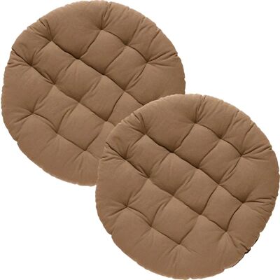 REDBEST - Stuhlkissen rund 37 Ø 2er-Pack - Braun-Beige REDBEST - Stuhlkissen rund 37 Ø 2er-Pack - Braun-Beige