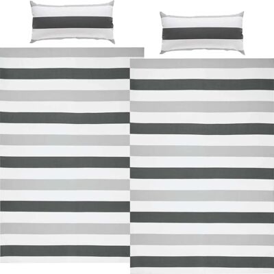 REDBEST - Renforcé Streifen Grau 4tlg - Grau - Gestreift - Bettwäsche-Set REDBEST - Renforcé Streifen Grau 4tlg - Grau - Gestreift - Bettwäsche-Set