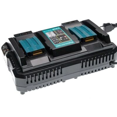 Cargador doble vhbw para baterías Makita - 120W, 14.4-18V Cargador doble vhbw para baterías Makita - 120W, 14.4-18V