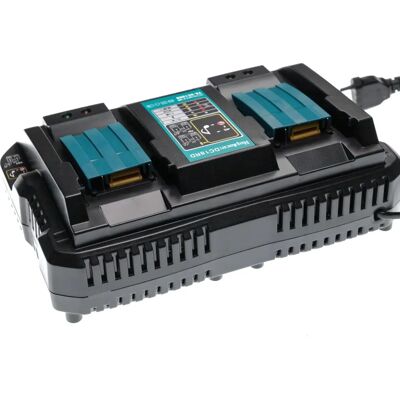 Caricabatterie doppio vhbw per attrezzi Makita - Nero Caricabatterie doppio vhbw per attrezzi Makita - Nero