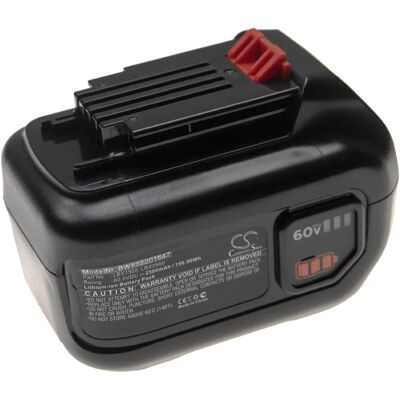 vhbw Batteria di Ricambio Black & Decker - 60V Li-Ion - Nero/Rosso vhbw Batteria di Ricambio Black & Decker - 60V Li-Ion - Nero/Rosso