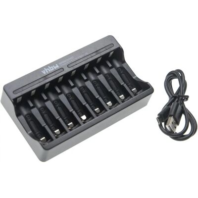 vhbw Akku-Ladegerät - Lädt 8 AA/AAA Li-Ion Batterien - Micro USB vhbw Akku-Ladegerät - Lädt 8 AA/AAA Li-Ion Batterien - Micro USB