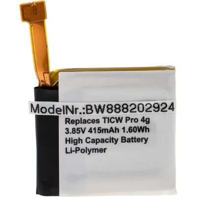 Batteria VHBW per TicWatch Pro 4G - Interna, 415mAh Batteria VHBW per TicWatch Pro 4G - Interna, 415mAh