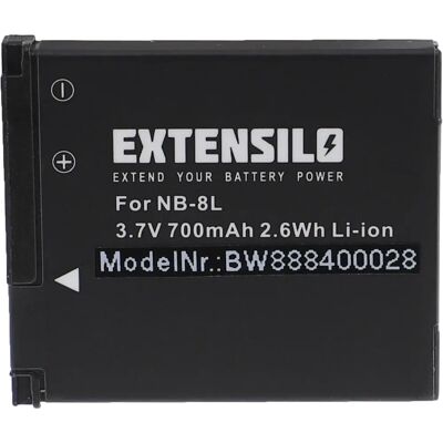 EXTENSILO Batterie pour Appareil Photo - 700mAh Haute Capacité Li-Ion EXTENSILO Batterie pour Appareil Photo - 700mAh Haute Capacité Li-Ion