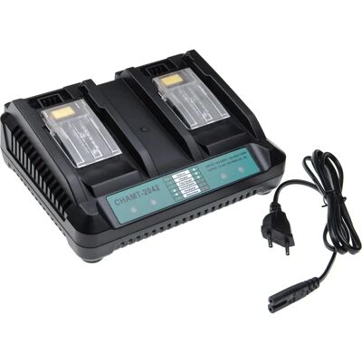 vhbw Cargador doble Makita - Compacto, Seguro, 14.4-18V vhbw Cargador doble Makita - Compacto, Seguro, 14.4-18V
