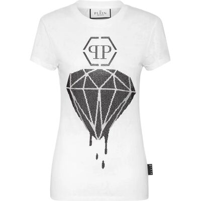 Philipp Plein Wit Katoenen Pythonpatroon T-shirt - T-shirt Philipp Plein Wit Katoenen Pythonpatroon T-shirt - T-shirt