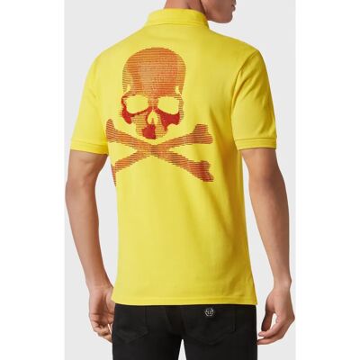 Philipp Plein L Gelb Skull&Bones Baumwollpiqué Poloshirt - Poloshirt Philipp Plein L Gelb Skull&Bones Baumwollpiqué Poloshirt - Poloshirt