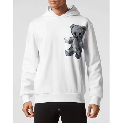 Philipp Plein Hoodie Paisley Teddy Bear Wit / Lichtblauw - Hoodie Philipp Plein Hoodie Paisley Teddy Bear Wit / Lichtblauw - Hoodie