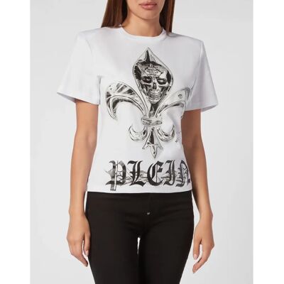 Philipp Plein Gepolsterte Schulter T-Shirt - Baumwoll-Jersey Philipp Plein Gepolsterte Schulter T-Shirt - Baumwoll-Jersey