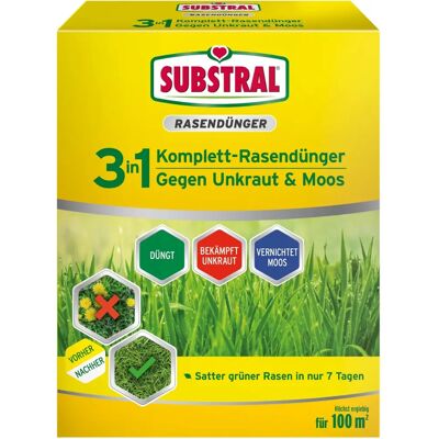 SUBSTRAL Modell 3in1 Komplett Rasendünger - Unkraut & Moos SUBSTRAL Modell 3in1 Komplett Rasendünger - Unkraut & Moos