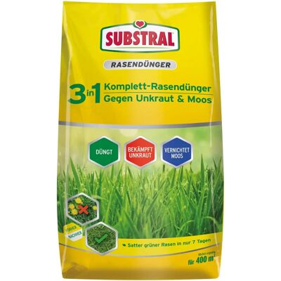 SUBSTRAL 3in1 Komplett Rasen-Dünger - Unkraut & Moosbekämpfung SUBSTRAL 3in1 Komplett Rasen-Dünger - Unkraut & Moosbekämpfung