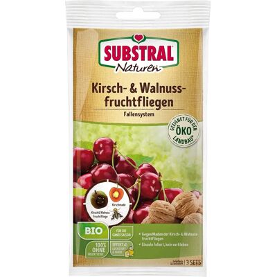 Système de piège à mouche des fruits organique SUBSTRAL cerise & noix - Publicité Système de piège à mouche des fruits organique SUBSTRAL cerise & noix - Publicité