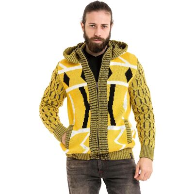 CIPO & BAXX Gelber V-Ausschnitt Strickpullover - Strickjacken CIPO & BAXX Gelber V-Ausschnitt Strickpullover - Strickjacken