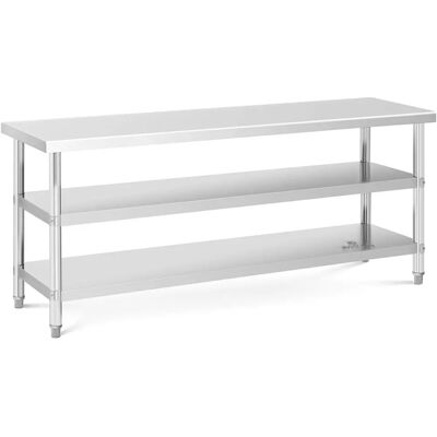 Royal Catering Rustfrit stål arbejdsbord - 200x60cm - 231kg - 2 hylder Royal Catering Rustfrit stål arbejdsbord - 200x60cm - 231kg - 2 hylder