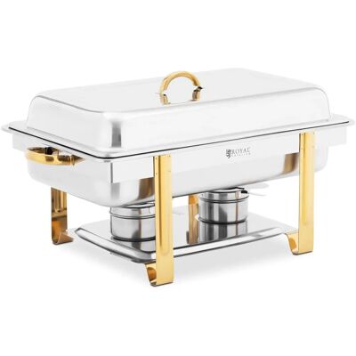 Royal Catering 9L Gold Chafing Dish - Edelstahl Buffetwärmer Royal Catering 9L Gold Chafing Dish - Edelstahl Buffetwärmer