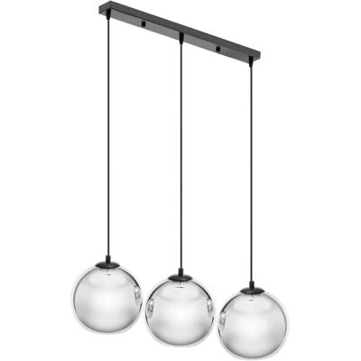 Uniprodo Pendelleuchte - Glaskugeln - 3 Leuchtmittel - Schwarz, Silber Uniprodo Pendelleuchte - Glaskugeln - 3 Leuchtmittel - Schwarz, Silber