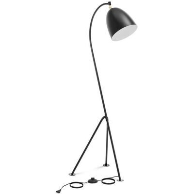 Uniprodo Svart Buegulvlampe - Justerbar metallskjerm - 40W - 125cm Uniprodo Svart Buegulvlampe - Justerbar metallskjerm - 40W - 125cm