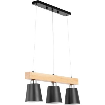 Uniprodo Holz-Pendelleuchte - 3 Lichter - Natürliche Holzoptik - Innenraum Uniprodo Holz-Pendelleuchte - 3 Lichter - Natürliche Holzoptik - Innenraum