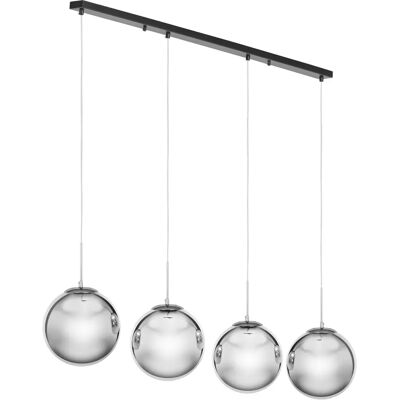 Uniprodo Pendelleuchte - Rauchglas - 4 Leuchtmittel - Innenraum Uniprodo Pendelleuchte - Rauchglas - 4 Leuchtmittel - Innenraum