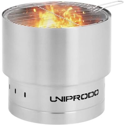 Uniprodo zewnętrzny piec ogniskowy ze stali nierdzewnej - Grill - 50x50x45cm Uniprodo zewnętrzny piec ogniskowy ze stali nierdzewnej - Grill - 50x50x45cm