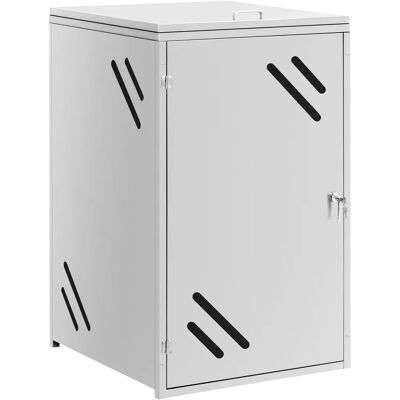 Rangement poubelle à roulettes Uniprodo - 240 l - Ventilé - Conteneur discret pour déchets extérieurs - Publicité Rangement poubelle à roulettes Uniprodo - 240 l - Ventilé - Conteneur discret pour déchets extérieurs - Publicité
