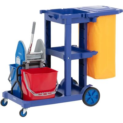 Carrello pulizie Ulsonix - Capacità 200 kg - 3 mensole Carrello pulizie Ulsonix - Capacità 200 kg - 3 mensole