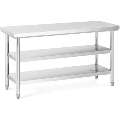 Royal Catering Stainless Steel Work Table - 150 x 60 cm - 600 kg - 3 levels Royal Catering Stainless Steel Work Table - 150 x 60 cm - 600 kg - 3 levels