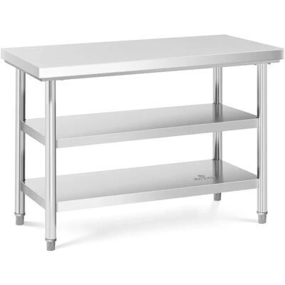 Stół roboczy ze stali nierdzewnej - Royal Catering - 120x60cm - 600kg - 3 poziomy Stół roboczy ze stali nierdzewnej - Royal Catering - 120x60cm - 600kg - 3 poziomy