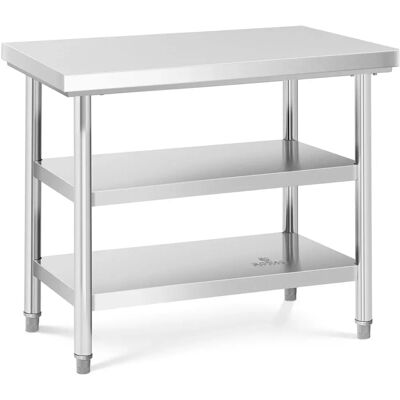 Rustfritt stål arbeidsbord - 100 x 70 cm - 600kg - 3 nivåer - Royal Catering Rustfritt stål arbeidsbord - 100 x 70 cm - 600kg - 3 nivåer - Royal Catering