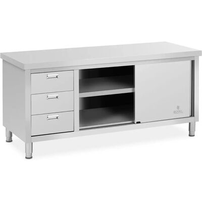 Royal Catering Work Cabinet - 180x70x85cm - 600kg Load - 3 Drawers Royal Catering Work Cabinet - 180x70x85cm - 600kg Load - 3 Drawers