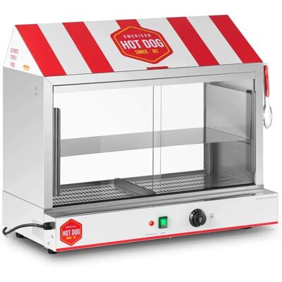 Royal Catering Hot Dog Dampkoger - 300 Pølser, 100 Brød - Rustfrit Stål Royal Catering Hot Dog Dampkoger - 300 Pølser, 100 Brød - Rustfrit Stål