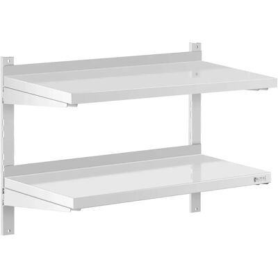 Mensola in acciaio inossidabile Royal Catering - Doppia - 80 x 40 cm - Mensola da parete Mensola in acciaio inossidabile Royal Catering - Doppia - 80 x 40 cm - Mensola da parete