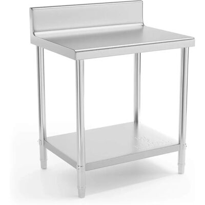 Royal Catering Edelstahl Arbeitstisch - 80 x 60 cm - Aufkantung - 190 kg Tragkraft - Arbeitstisch Royal Catering Edelstahl Arbeitstisch - 80 x 60 cm - Aufkantung - 190 kg Tragkraft - Arbeitstisch