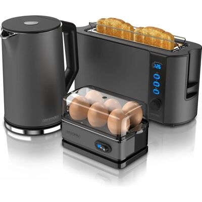 Arendo Frühstücks Set - Langschlitz Toaster, 1,5L Wasserkocher & Eierkocher Arendo Frühstücks Set - Langschlitz Toaster, 1,5L Wasserkocher & Eierkocher