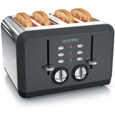 Arendo Edelstahl Toaster 4 Scheiben Automatik - Grau Arendo Edelstahl Toaster 4 Scheiben Automatik - Grau