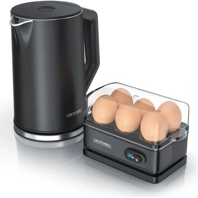 Arendo Edelstahl Frühstücks Set - Wasserkocher & Eierkocher Arendo Edelstahl Frühstücks Set - Wasserkocher & Eierkocher