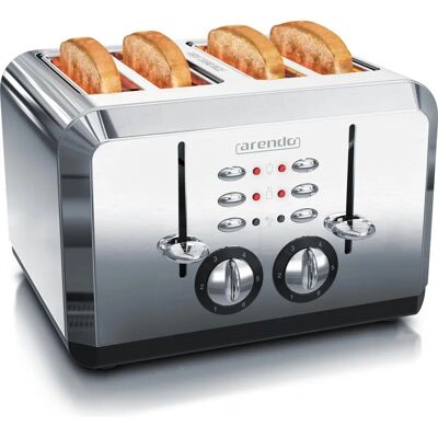 Arendo Edelstahl Toaster 4 Scheiben, Automatik, Silber - Toaster Arendo Edelstahl Toaster 4 Scheiben, Automatik, Silber - Toaster