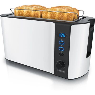 Arendo Toaster Weiss - 4-Scheiben Edelstahl Toaster mit Display Arendo Toaster Weiss - 4-Scheiben Edelstahl Toaster mit Display