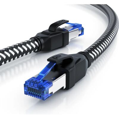 Primewire - CAT 8 Baumwollmantel 40 Gbit/s - Schwarz - 20 m - Ethernet Cable Primewire - CAT 8 Baumwollmantel 40 Gbit/s - Schwarz - 20 m - Ethernet Cable